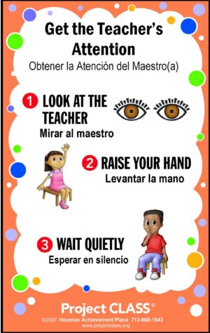 Get the Teacher's Attention Poster English & Spanish